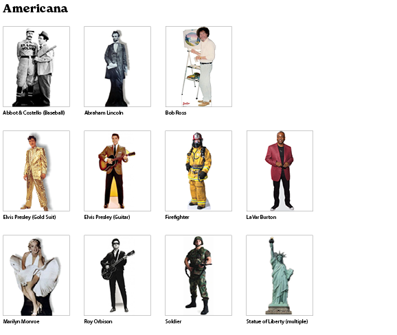 picture of all the Americana Standups that are listed in writing.