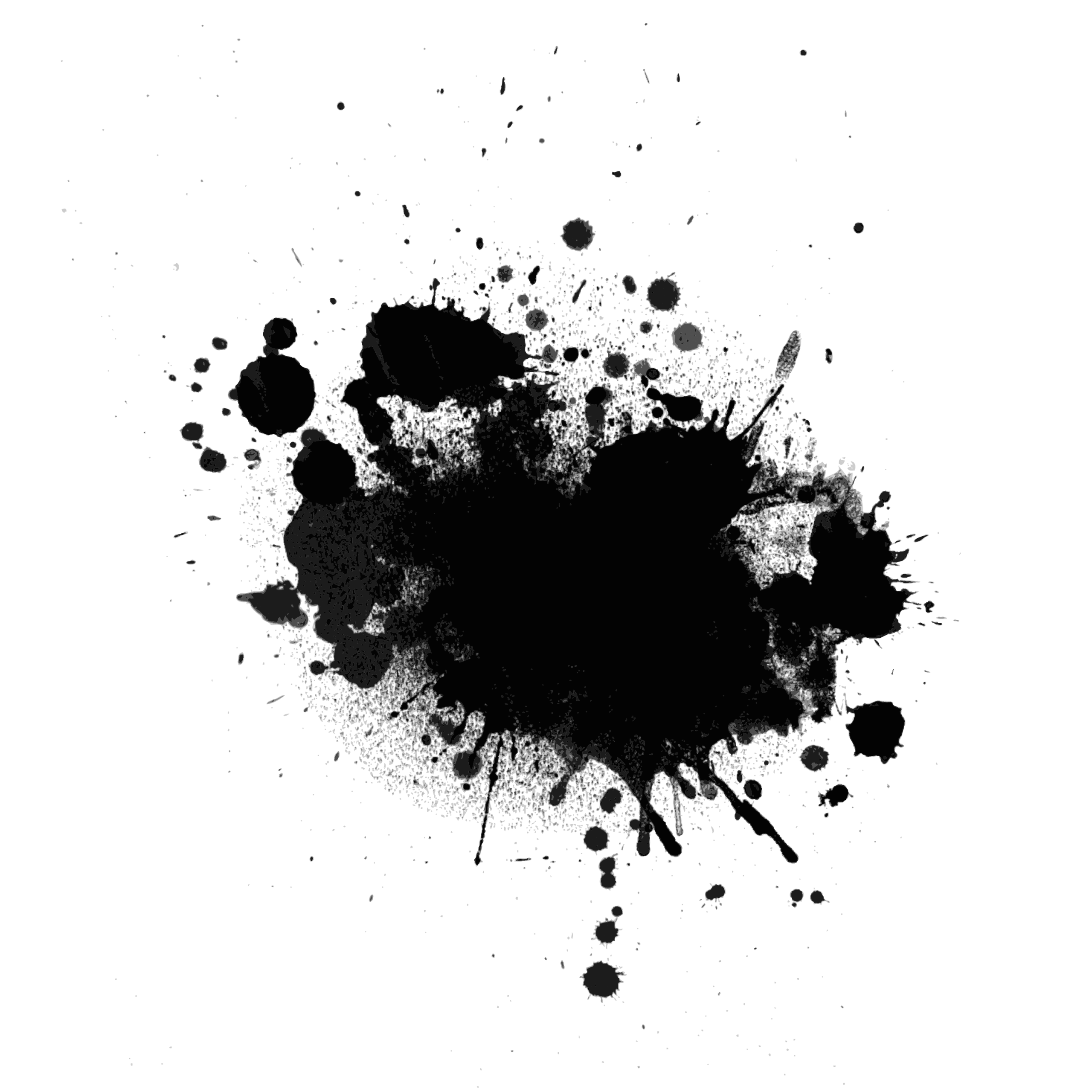 Black ink splatter
