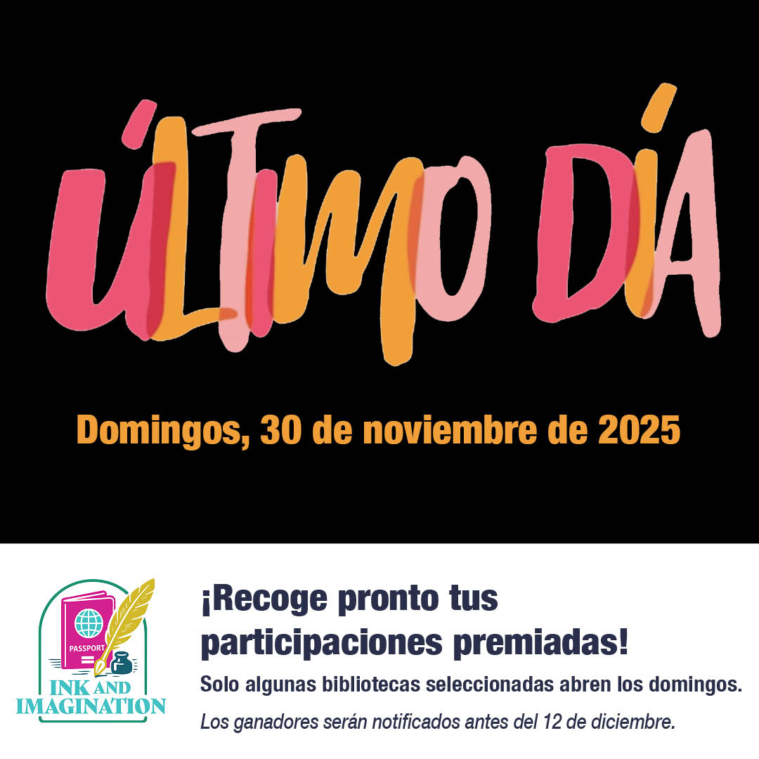 El tiempo se acaba... ¡Date prisa! INK AND IMAGINATION Explora juntos. Juega juntos. Participa para ganar juntos. Juega al juego Ink & Imagination Library Adventure Passport, disponible desde ahora hasta el 30 de noviembre de 2025.