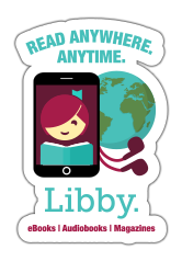 Sticker: Read anywhere. Anytime. Libby. the library reading app.